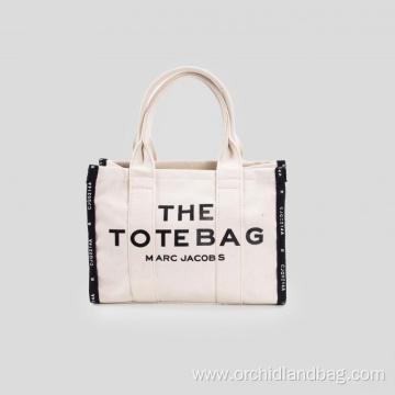 Black Letter Canvas Tote Bag on sale